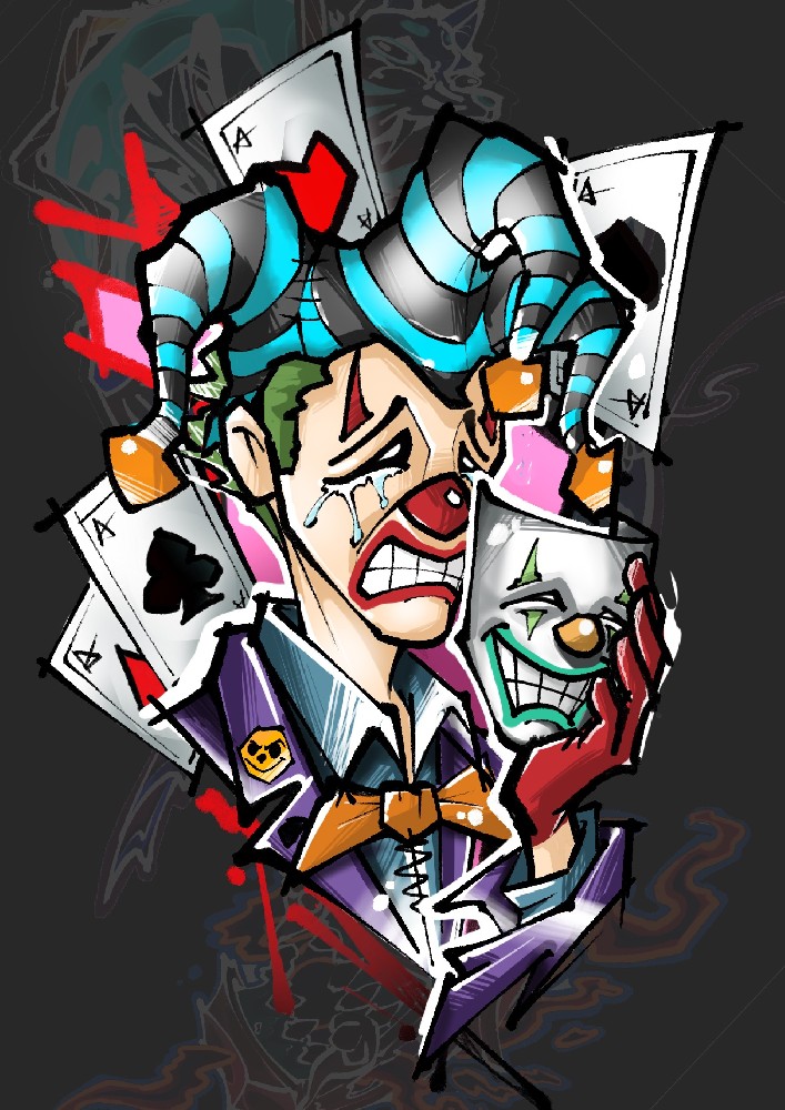 原创小丑手稿笑