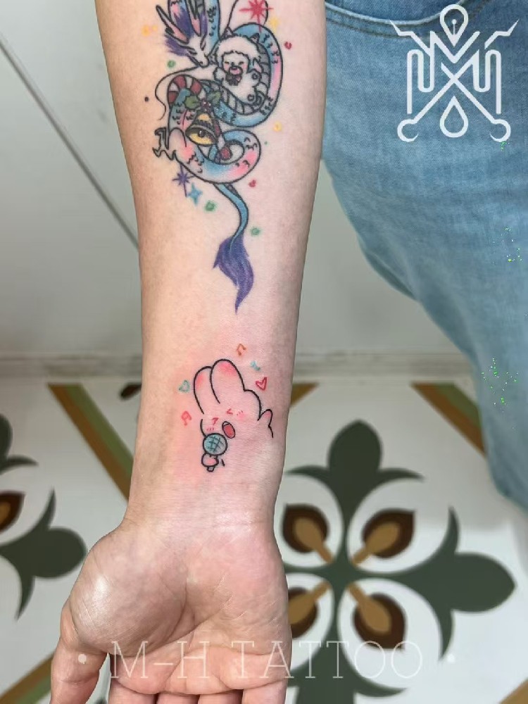 卡通兔子纹身